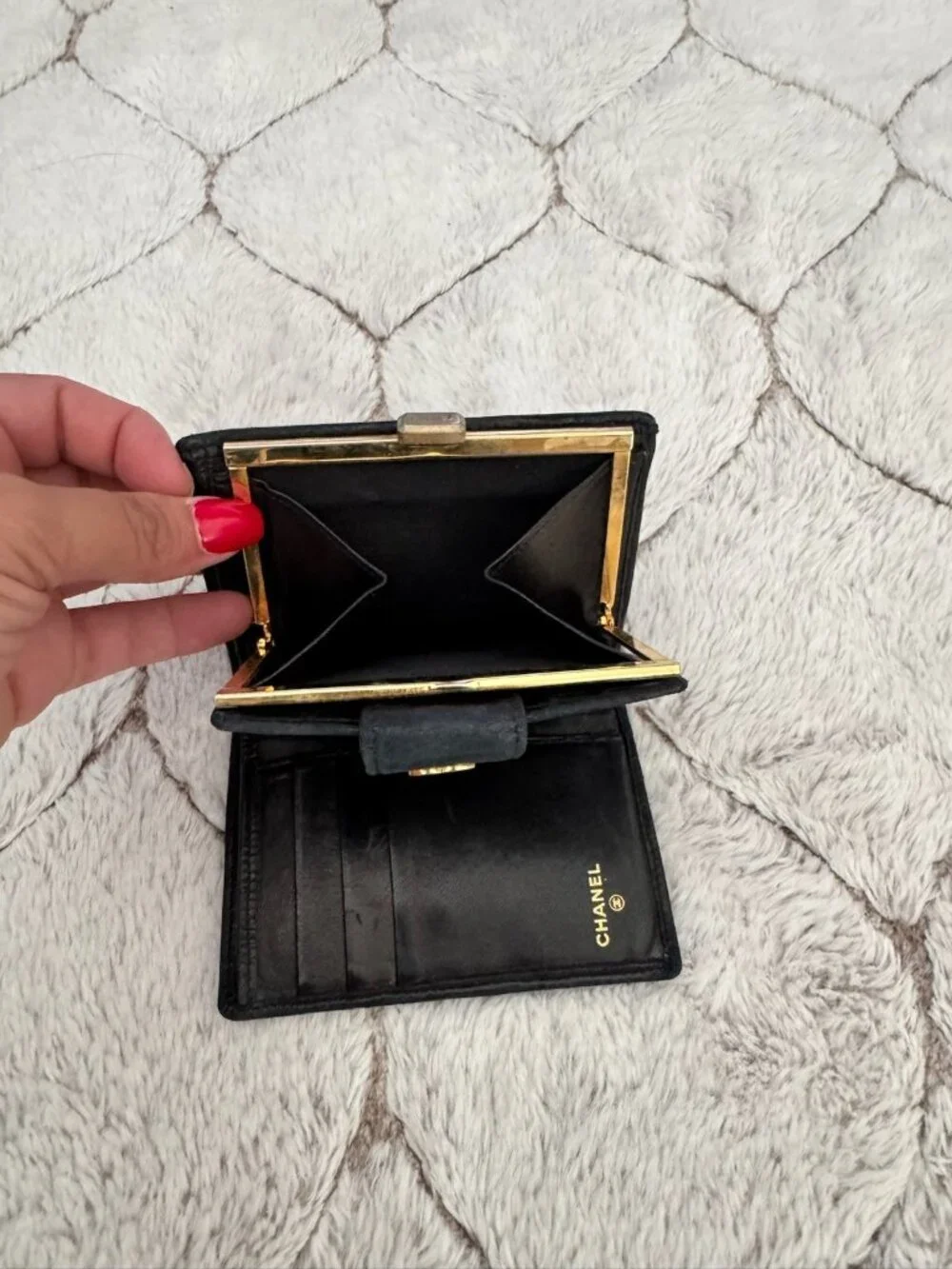 Chanel Timeless CC Lambskin Kisslock Compact Wallet